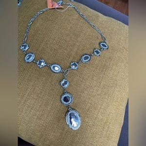 Long beautiful silver necklace